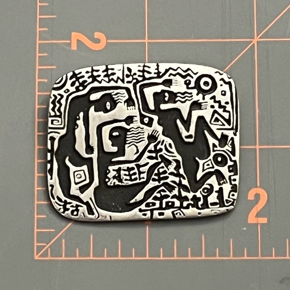 Vintage Alice Seely/Urban Fetishes Petroglyph Brooch/Pin (2000) Dancing Women - Picture 9 of 16